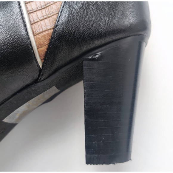 MARK Black Faux Leather Heeled Ankle Boots 10 - Picture 7 of 9